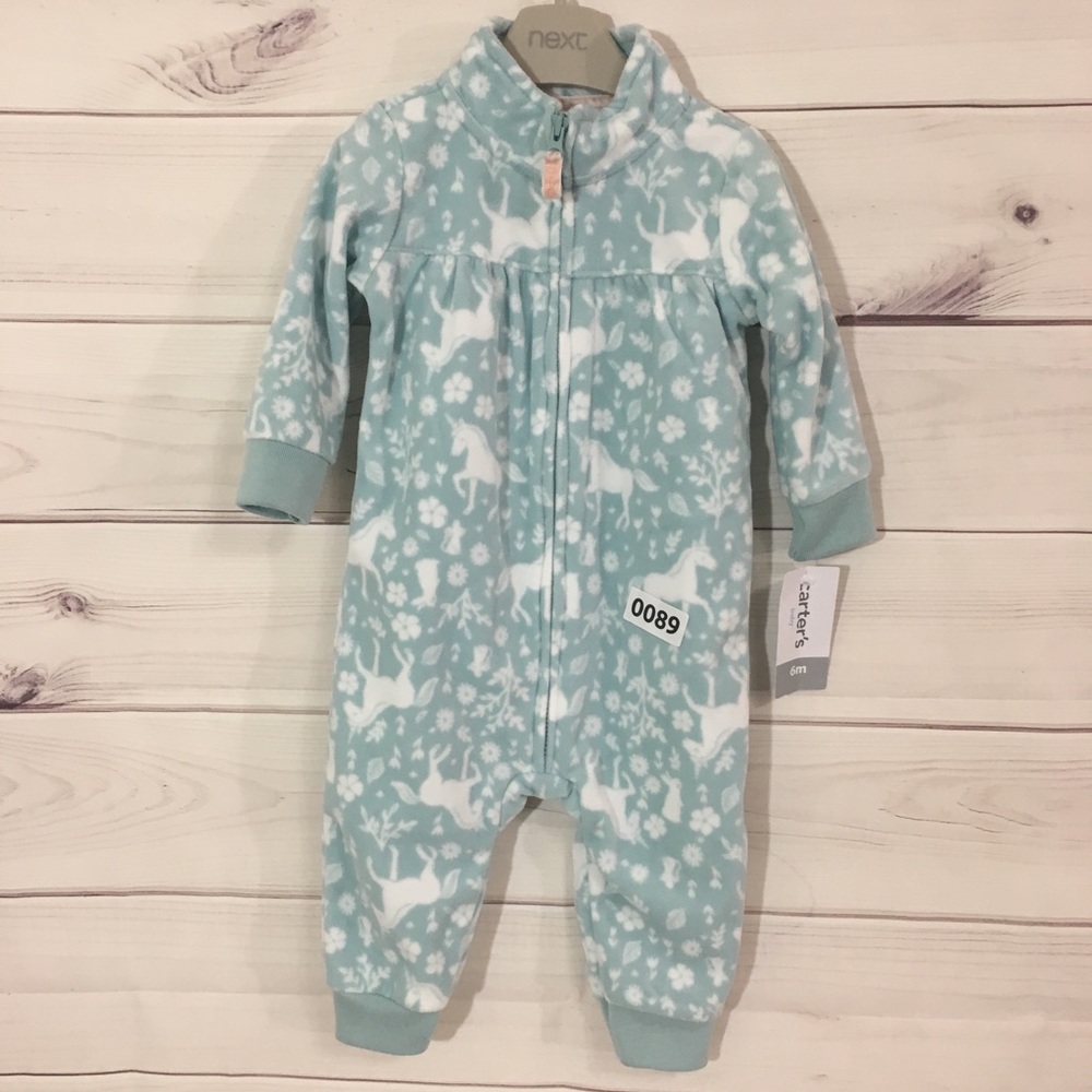 Carter’s 6M Blue Floral Unicorn Playsuit